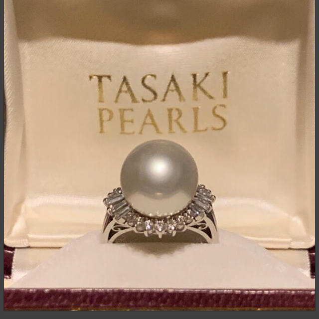 TASAKI(タサキ)のタサキ 13.3mmパール ダイヤ プラチナリング 保証書付 レディースのアクセサリー(リング(指輪))の商品写真