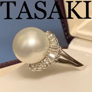 タサキ(TASAKI)のタサキ 13.3mmパール ダイヤ プラチナリング 保証書付(リング(指輪))