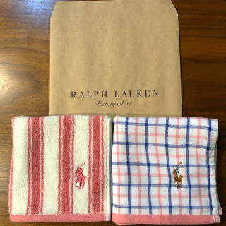 ラルフローレン(Ralph Lauren)の2枚セット♫ラルフローレン  新品 ガーゼ&タオルハンカチ(ハンカチ)
