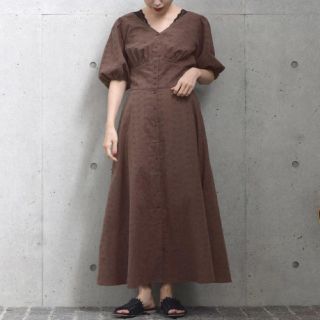 ダブルクローゼット(w closet)のカットワーク総刺繍パフスリーブワンピース♡ダブルクローゼット(ロングワンピース/マキシワンピース)