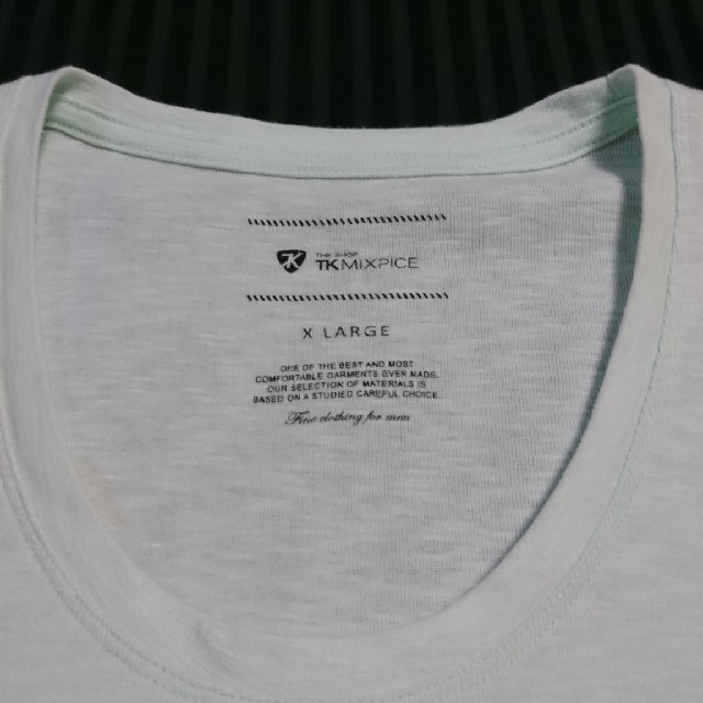 TK MIXPICE 半袖Tシャツ XLサイズ /ライトグリーン 縞 メンズのトップス(Tシャツ/カットソー(半袖/袖なし))の商品写真