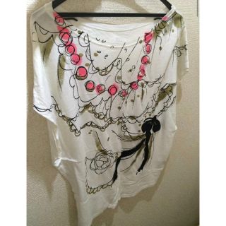 ツモリチサト(TSUMORI CHISATO)のツモリチサト だまし絵プリントTシャツ(リボンドットtsumorichisato(Tシャツ(半袖/袖なし))