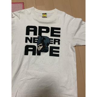 アベイシングエイプ(A BATHING APE)の激安Lサイズ！ BAPEロゴ&ジェネラルTシャツ白(Tシャツ/カットソー(半袖/袖なし))