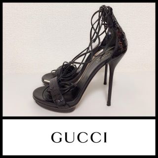 グッチ(Gucci)の＊GUCCI＊レースアップサンダル/ピンヒール(サンダル)