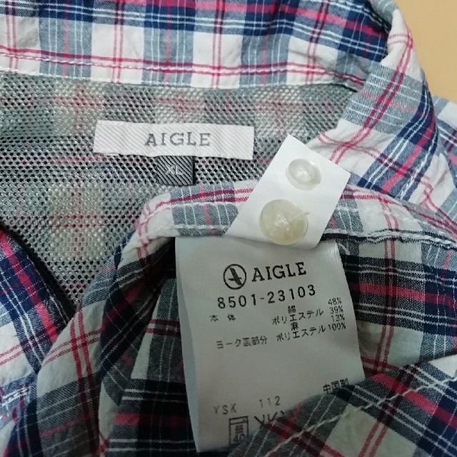 AIGLE(エーグル)のAIGLE エーグル チェックシャツ メンズ 半袖シャツXL メンズのトップス(シャツ)の商品写真