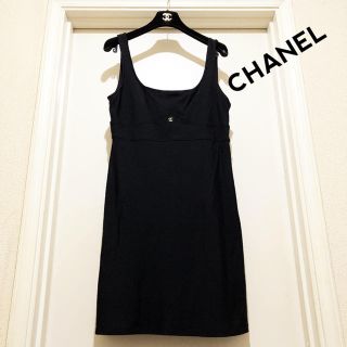 シャネル(CHANEL)のCHANELシャネル★ココマーク(CCマーク)入りのワンピース★正規品(ひざ丈ワンピース)