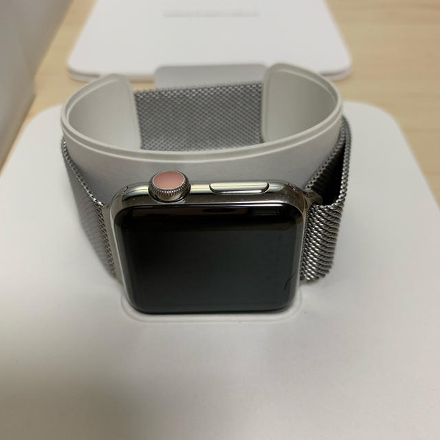 Apple Watch(アップルウォッチ)のApple Watch 3 38mm ステンレス シルバー ミラネーゼループ  スマホ/家電/カメラのスマホアクセサリー(その他)の商品写真