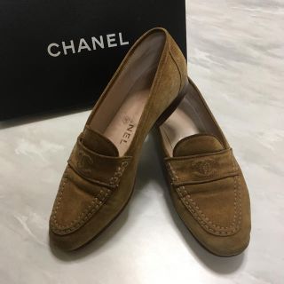 CHANEL シャネル スエード シューズ ローファー 紐 ブラック 38-