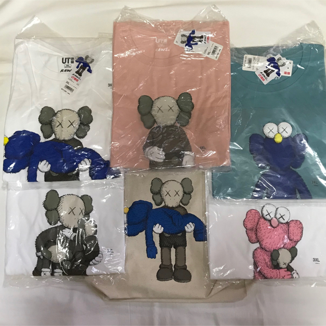 UNIQLO(ユニクロ)のユニクロ kaws コラボ Tシャツ5枚 & トート セット メンズのトップス(Tシャツ/カットソー(半袖/袖なし))の商品写真