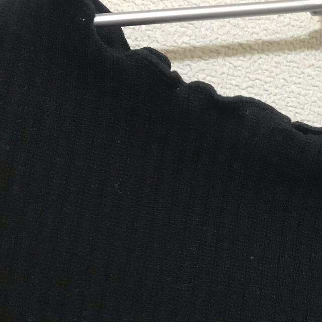 WEGO(ウィゴー)のWEGO 黒リブ半袖カットソー レディースのトップス(カットソー(半袖/袖なし))の商品写真