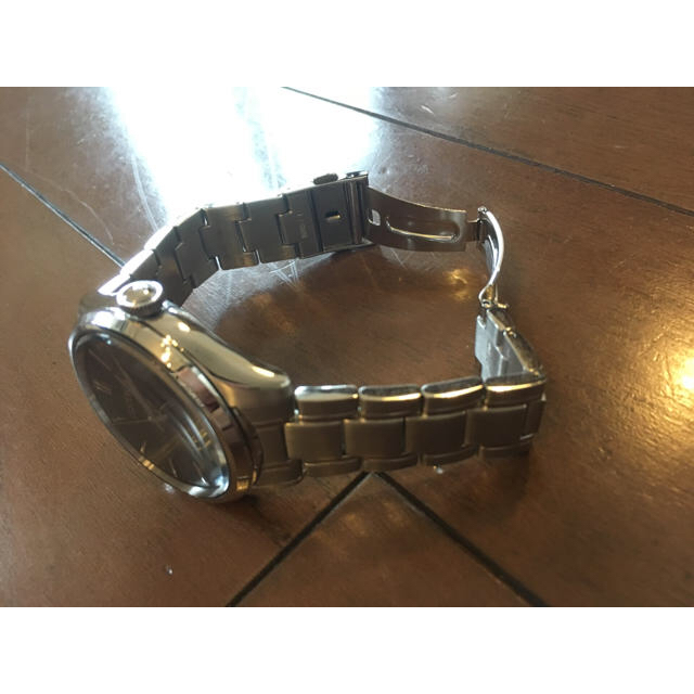 SEIKO(セイコー)の【逆輸入SEIKO】セイコー 自動巻き ブラックダイアル ステンレスベルト メンズの時計(腕時計(アナログ))の商品写真