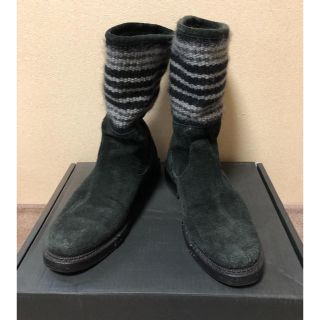 ナンバーナイン(NUMBER (N)INE)の【値下げ】Number (N)ine 07A/W ニットブーツ 黒(ブーツ)