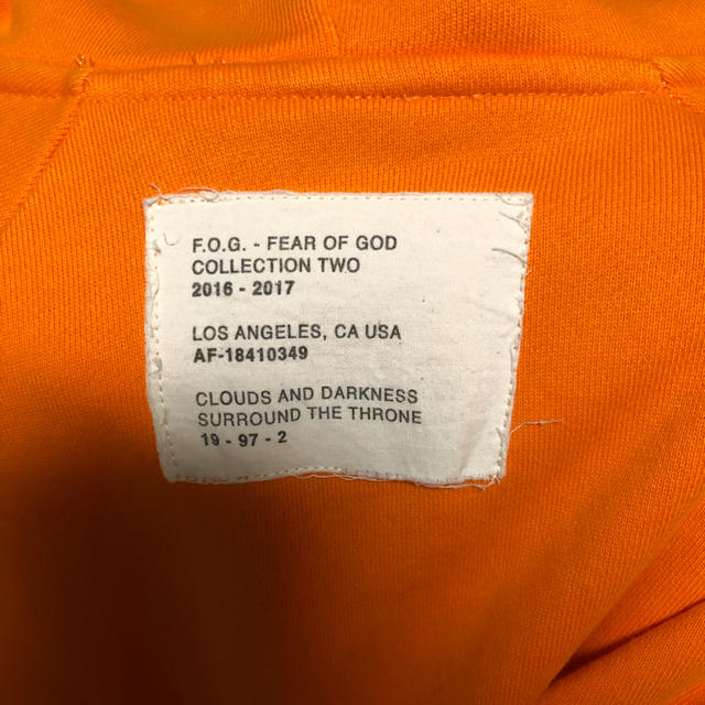 FEAR OF GOD(フィアオブゴッド)の訳あり FOG fear of god パーカー メンズのトップス(パーカー)の商品写真