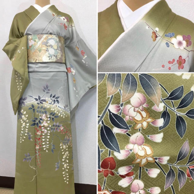 美品 正絹 手描き京友禅 豪華訪問着(袷)-