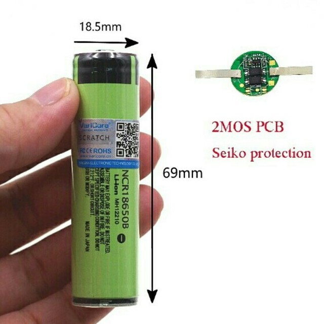 NCR18650B 3400mAh 保護回路付き 1本 通販