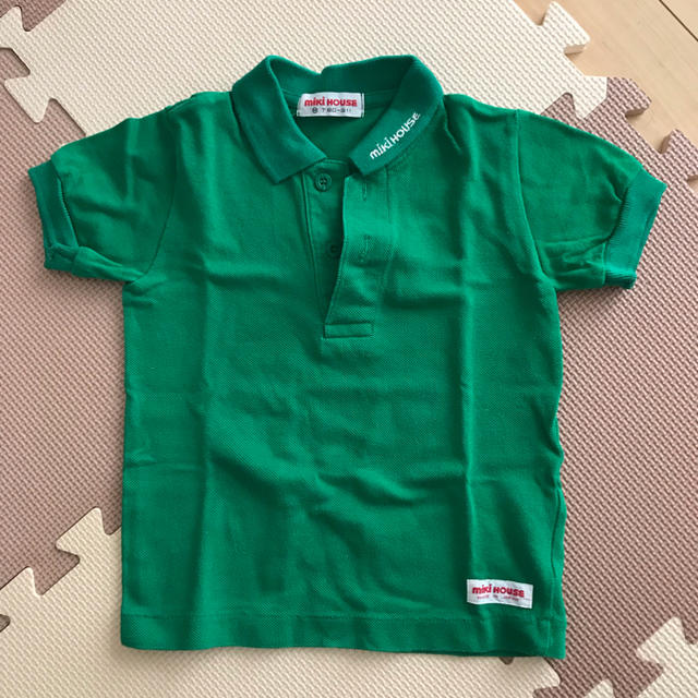 mikihouse(ミキハウス)の緑ポロシャツ キッズ/ベビー/マタニティのベビー服(~85cm)(シャツ/カットソー)の商品写真