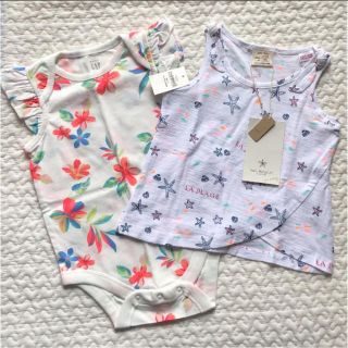 ザラキッズ(ZARA KIDS)の新品 babygap  ZARAbaby ロンパース タンクトップ  80サイズ(ロンパース)