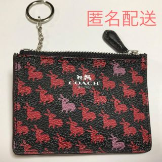 コーチ(COACH)のcoach コーチ コインケース キーケース パスケース うさぎ 黒(名刺入れ/定期入れ)