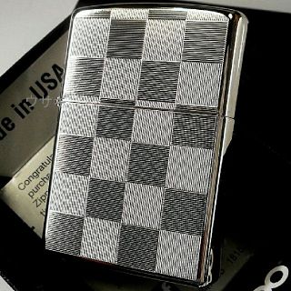 ジッポー(ZIPPO)の送料無料☆zippo☆両面加工☆グレーチェック☆ジッポ(タバコグッズ)