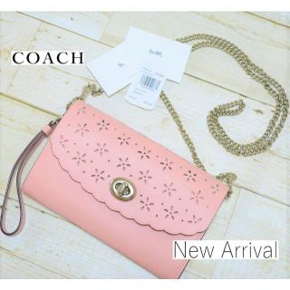 コーチ(COACH)の【新品】コーチ お財布ショルダー クロスボディ F58072 ピンク(財布)