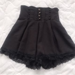 アクシーズファム(axes femme)のaxes femme キュロット 黒 バラ レース ショートパンツ ハイウエスト(キュロット)