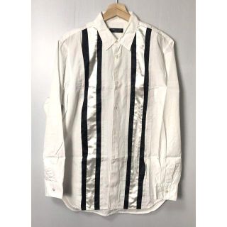 コムデギャルソンオムプリュス(COMME des GARCONS HOMME PLUS)の【H】コムデギャルソンオムプリュス ラインデザイン 長袖シャツ 白(シャツ)