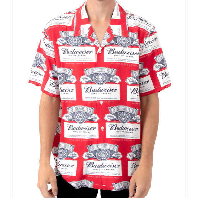 huf  × budweiser,label button up  Mサイズ