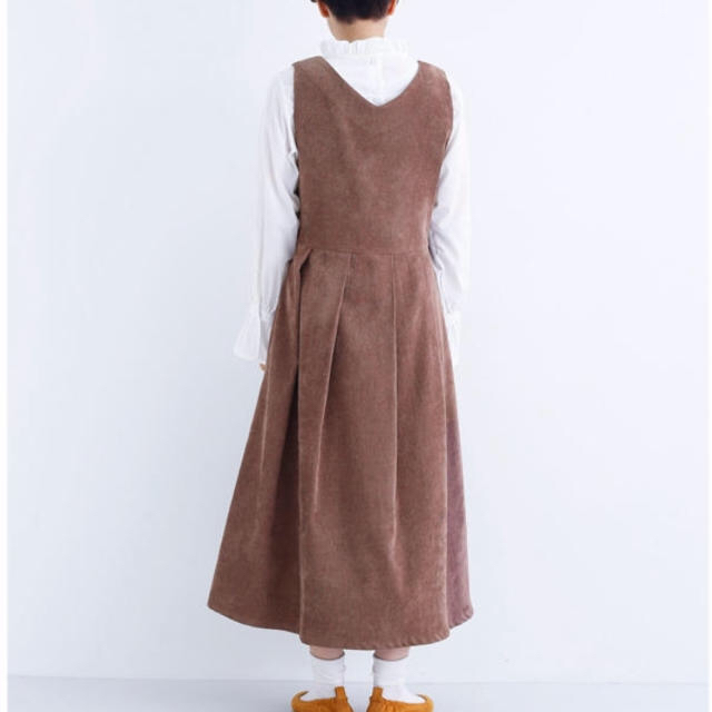 merlot(メルロー)のmerlot コーデュロイジャンパースカート ワンピース ブラウン レディースのワンピース(ロングワンピース/マキシワンピース)の商品写真