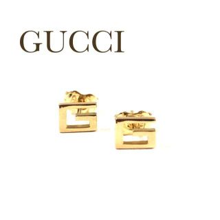 グッチ(Gucci)のGucci グッチ k18YG  GG ロゴ スタッド ピアス 新品 ゴールド(ピアス)