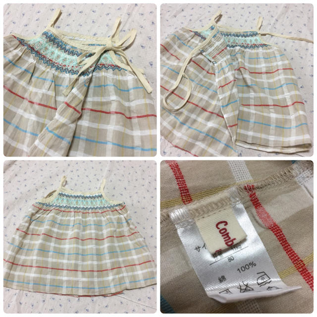 Branshes(ブランシェス)の美品 夏 ベビー服 80㎝ コットンワンピース キッズ/ベビー/マタニティのベビー服(~85cm)(ワンピース)の商品写真