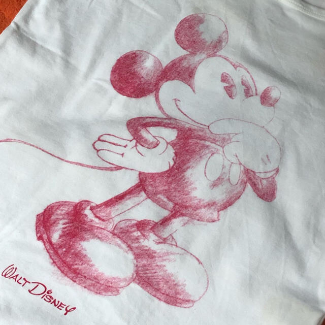 Disney(ディズニー)の白地 ホワイト ピンク　ミッキー ディズニー Tシャツ❣️ レディースのトップス(Tシャツ(半袖/袖なし))の商品写真