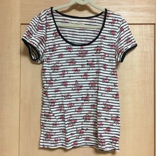 アルシーヴ(archives)の衣替えセール★２点で500円★ボーダー花柄Tシャツ(Tシャツ(半袖/袖なし))