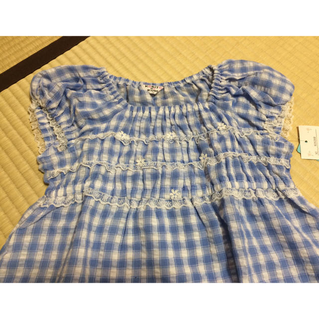 タグ付新品！水色ギンガムチェック   ワンピース キッズ/ベビー/マタニティのキッズ服女の子用(90cm~)(ワンピース)の商品写真