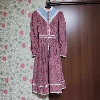 ガニーサックス(GUNNE SAX)のGunnesax ガニーサックス 花柄 ワンピース 古着 レトロ ガーリー (ロングワンピース/マキシワンピース)