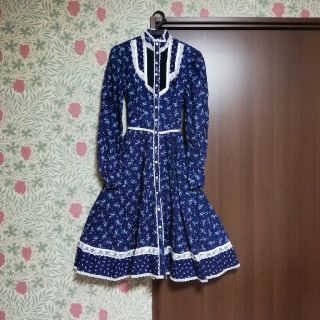 ガニーサックス(GUNNE SAX)のGunnesax ガニーサックス 古着 ワンピース 花柄 レトロ フリル レース(ロングワンピース/マキシワンピース)