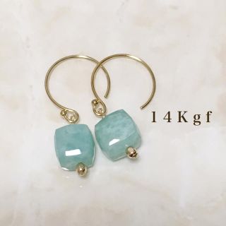 イエナ(IENA)の14Kgf/K14gf アマゾナイト一粒ピアス agete.ジュエッテ 好きに(ピアス)