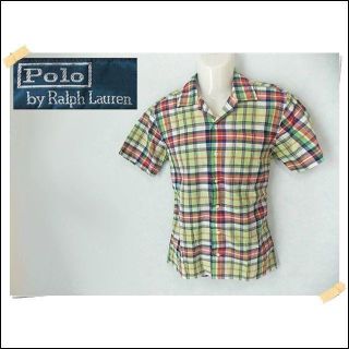 【Polo by RalphLauren】ラルフローレン グリーン半袖シャツ S(シャツ)