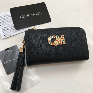 セシルマクビー(CECIL McBEE)の新品 セシルマクビー L字ファスナー式開閉 キーケース ブラック 黒(キーケース)