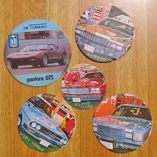 クラシックカー＆スポーツカー　丸メンコ５枚(その他)