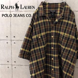 ラルフローレン(Ralph Lauren)の【希少】ラルフローレン ポロジーンズ オープンカラー チェックシャツ(シャツ)