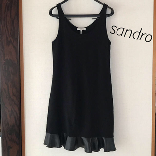 サンドロ(Sandro)の美品 sandro 黒 3 ワンピース(ひざ丈ワンピース)