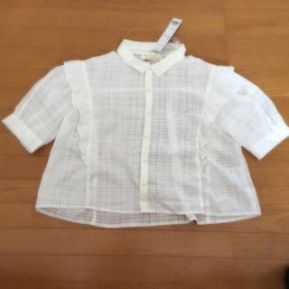 ダブルクローゼット(w closet)のショート丈フリルブラウス(シャツ/ブラウス(半袖/袖なし))