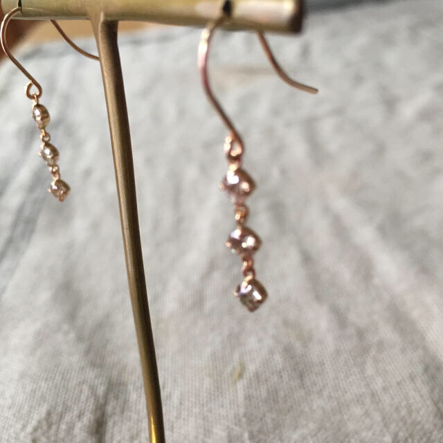 k18 ピンクゴールド ブラウンダイヤモンドピアス0.6ct アクセサリー