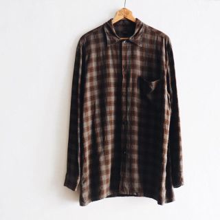 コモリ(COMOLI)のcomoli レーヨン オープンカラー チェックシャツ 19ss (シャツ)