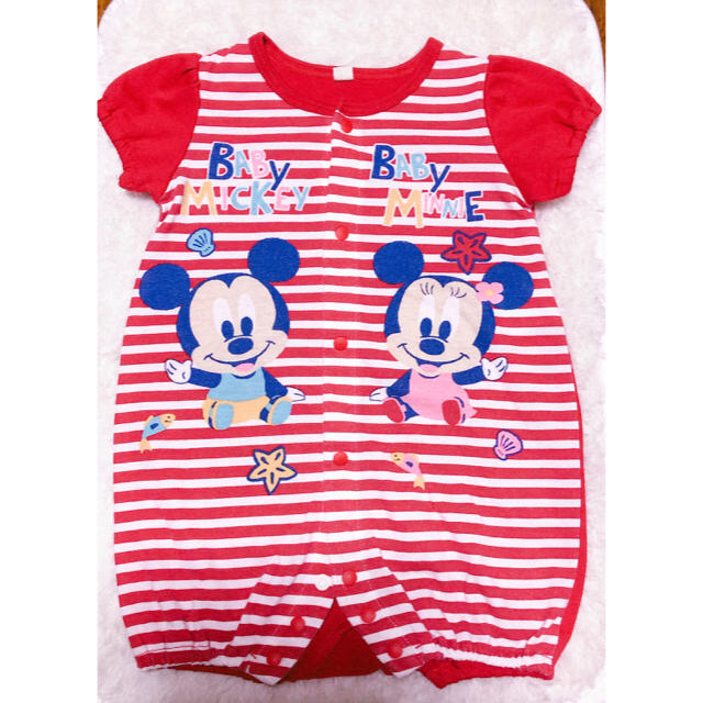 Disney(ディズニー)のBABY  Mickey & Minnie  ロンパース キッズ/ベビー/マタニティのベビー服(~85cm)(ロンパース)の商品写真