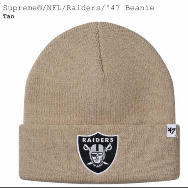 Supreme NFL Raiders 47 Beanie Tan カーキ