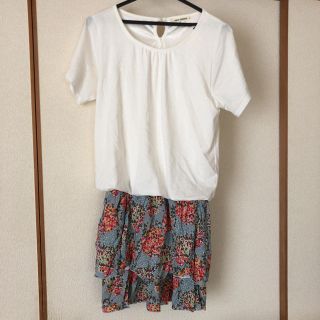 ネイビーナチュラル(navy natural)のドッキングワンピース Tシャツ(ひざ丈ワンピース)