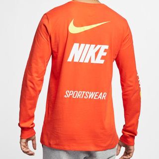 ナイキ(NIKE)のNIKE ナイキ NSW Tシャツ ロンT オレンジ US Mサイズ(Tシャツ/カットソー(七分/長袖))