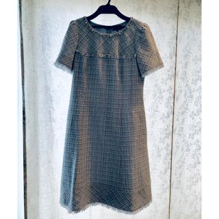 トゥービーシック(TO BE CHIC)の★TO BE CHIC トゥービーシック★ライトブルー系 春ツイードワンピース(ひざ丈ワンピース)