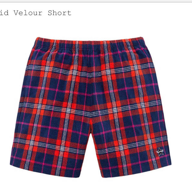 supreme plaid velour shorts navy S